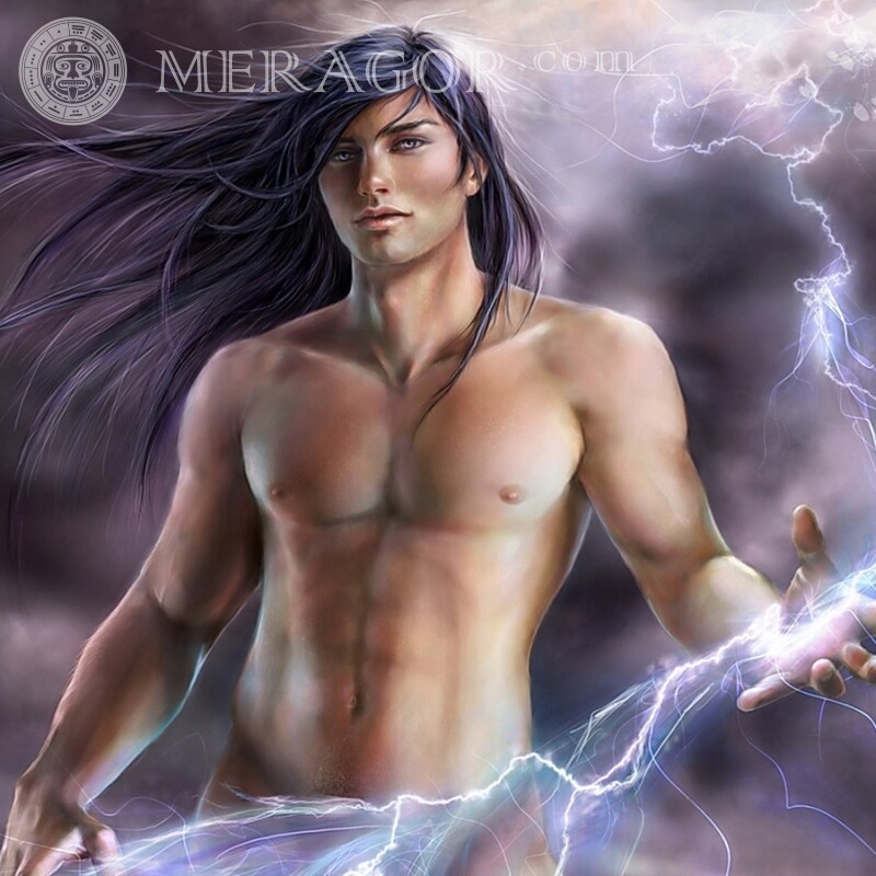 Beautiful God of lightning drawing for your profile picture Anime, figure Guys