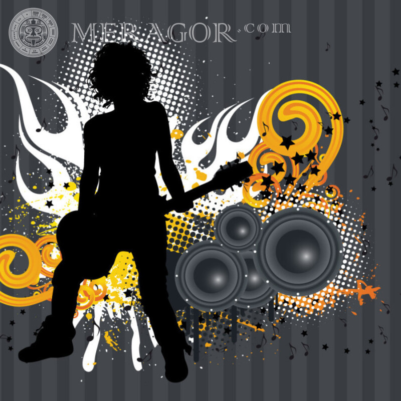 Image de thème de musique pour avatar Animé, dessin Silhouette