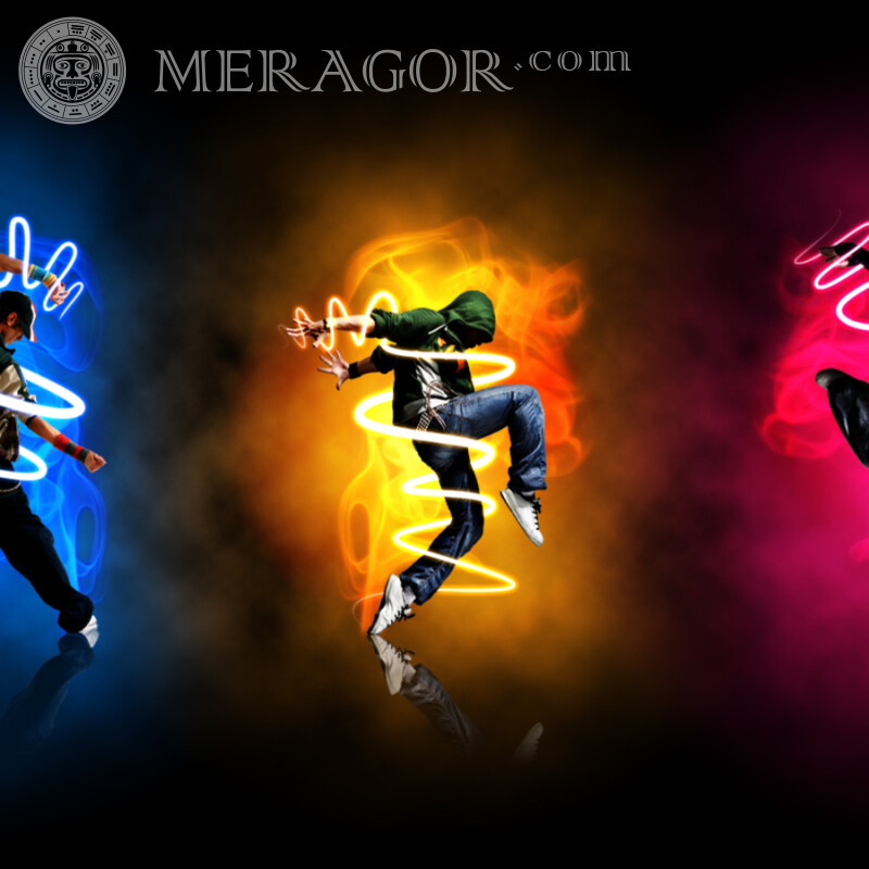 Cool art with dancing people on the avatar Musicians, Dancers
