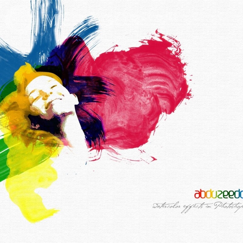 Девушка с цветными волосами рисунок на аву Аниме, рисунок
