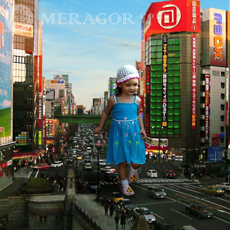 Avatar de garotinha na cidade grande Infantis Engraçados