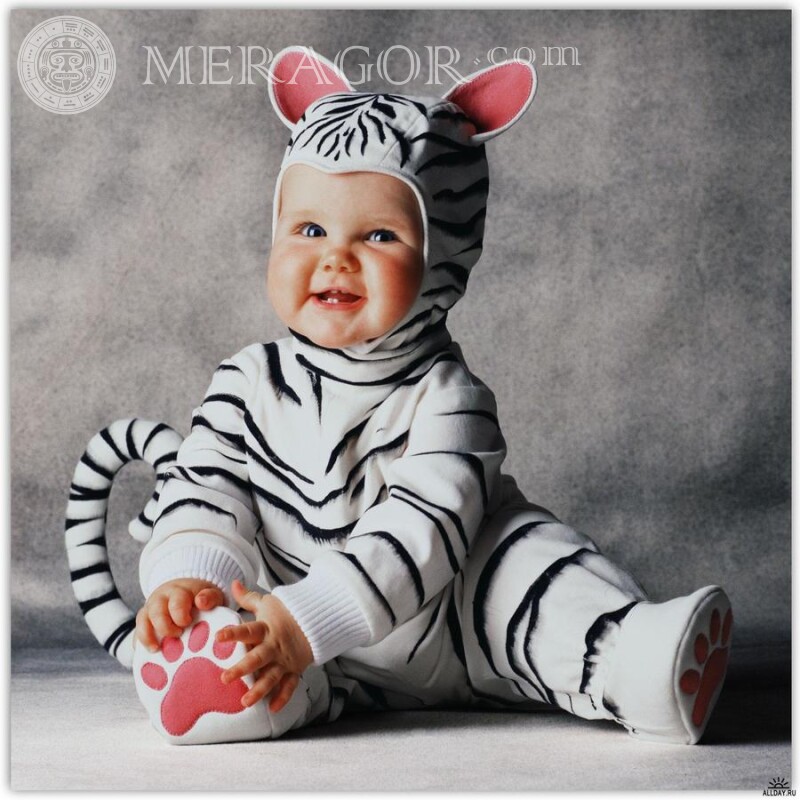 Little child in tiger costume avatar Babies Funny