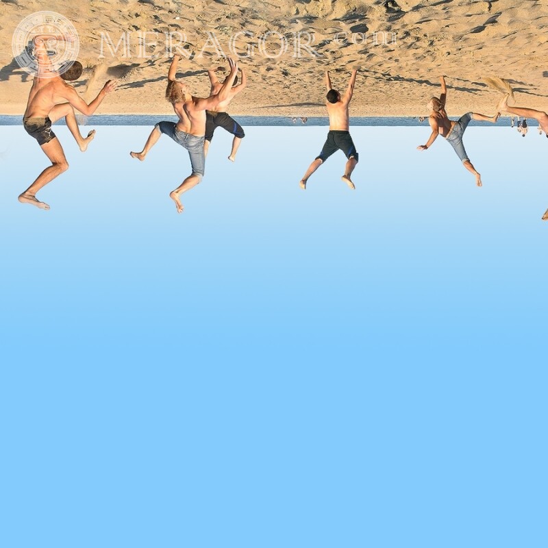Menschen am Strand kopfüber Avatar Lustig Humor
