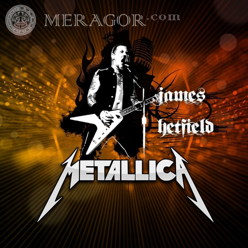 Protetor de tela de avatar da banda de rock Metallica Músicos, dançarinos Logos