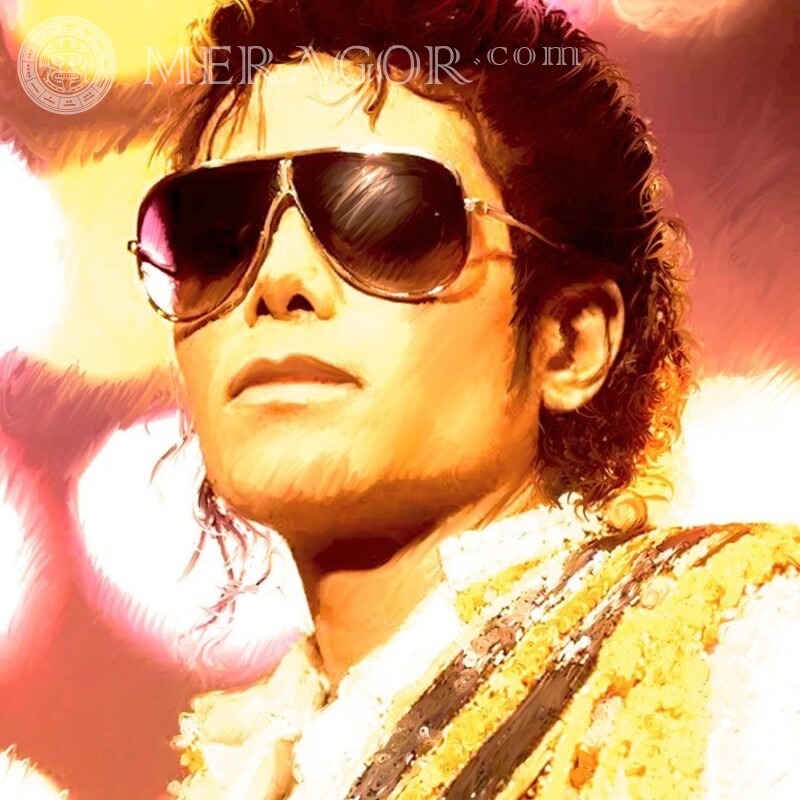Майкл Джексон рисунок на аву скачать Аниме, рисунок В очках Знаменитости