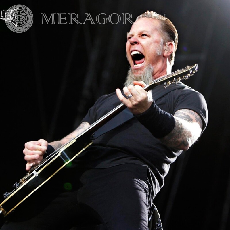 Guitarrista da banda de rock Metallica na foto do perfil Músicos, dançarinos Homens Celebridades