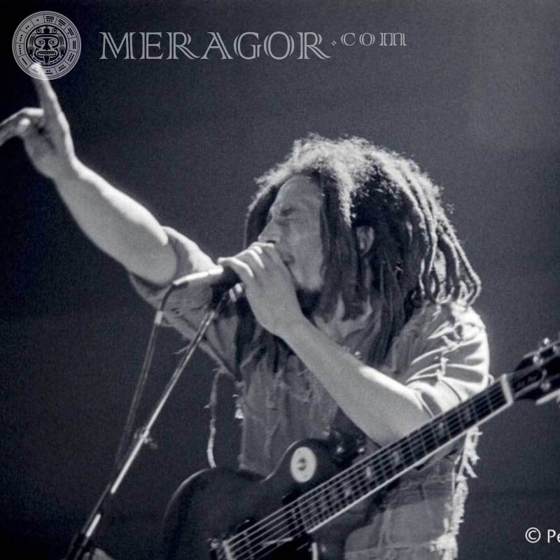 Bob Marley canta no palco, avatar Músicos, dançarinos Homens Celebridades