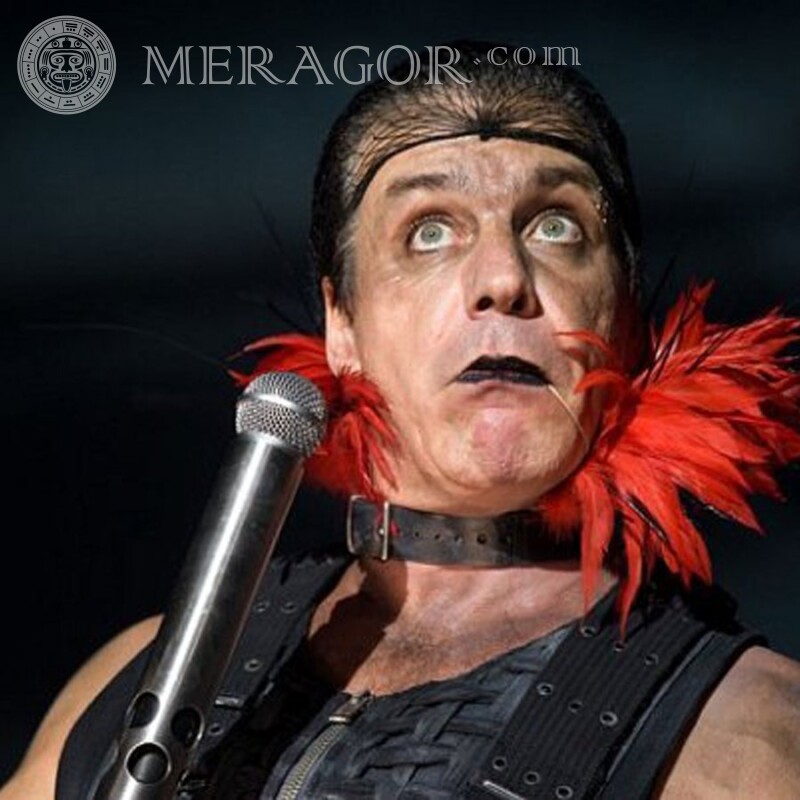 Till Lindemann cantante en el micrófono descargar avatar Músicos, bailarines Masculinos Celebridades