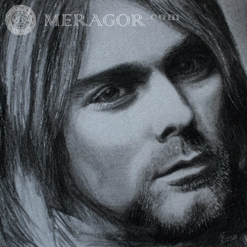 Kurt Cobain pencil drawing for profile picture Musicians, Dancers Anime, figure Faces, portraits Celebrities