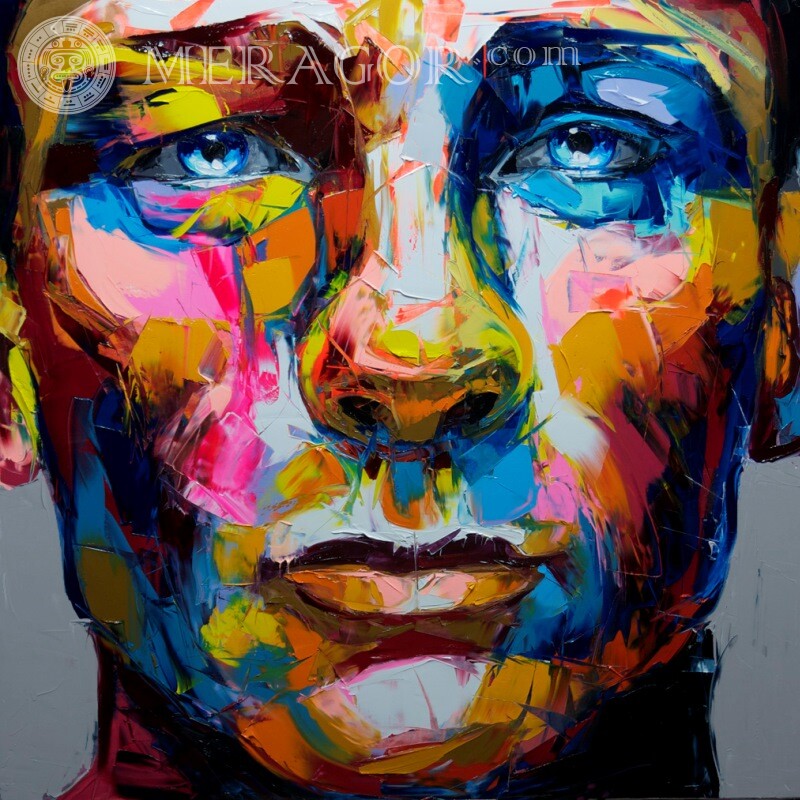 Foto abstrata do cara no avatar Abstração Rostos de rapazes Rapazes