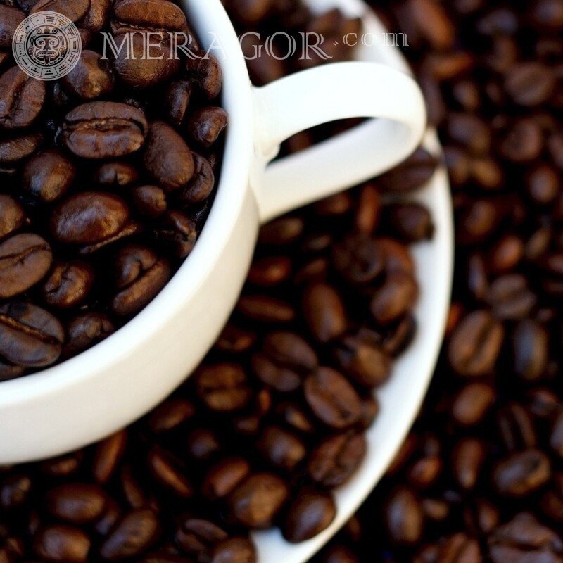 Foto Kaffeebohnen in einer Tasse Essen