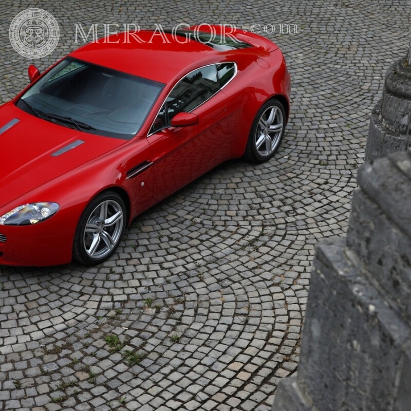 Laden Sie das Profilbild von Aston Martin herunter Autos Rottöne Transport