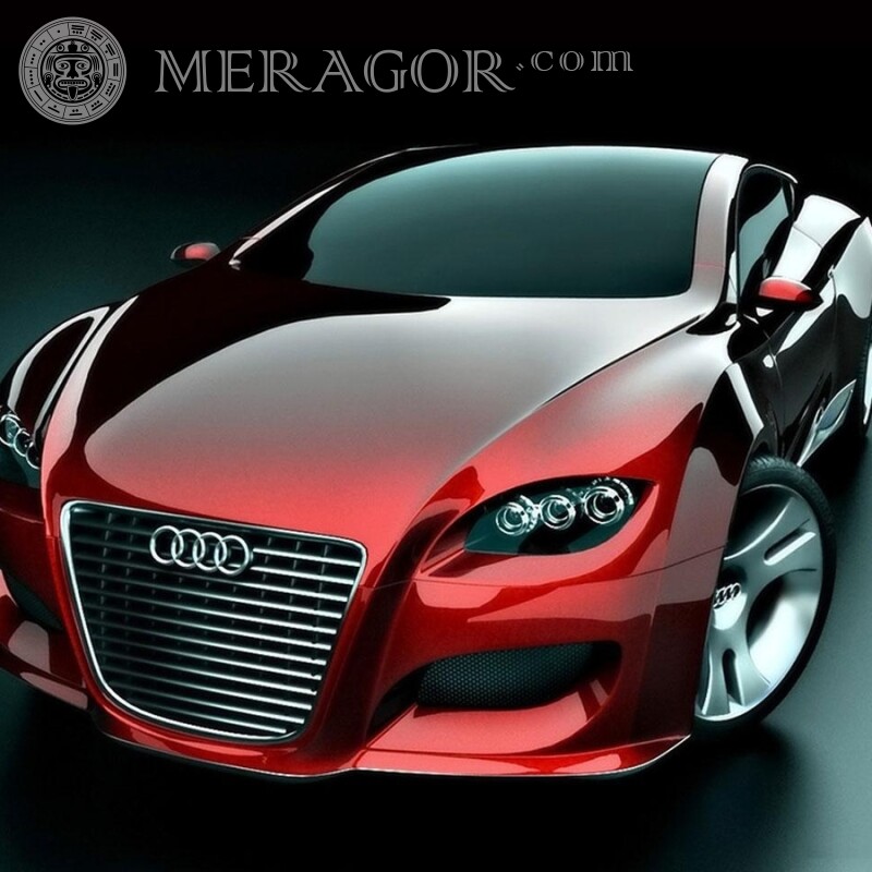 Descargar foto Audi en avatar girl Autos Rojos Transporte