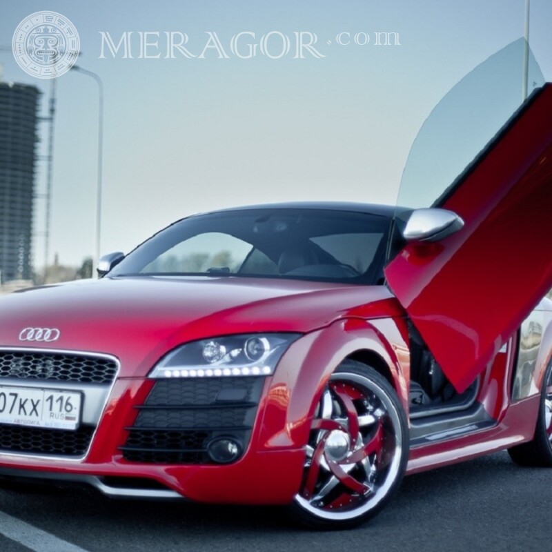 Descarga de fotos de Audi en avatar de chica de perfil Autos Rojos Transporte
