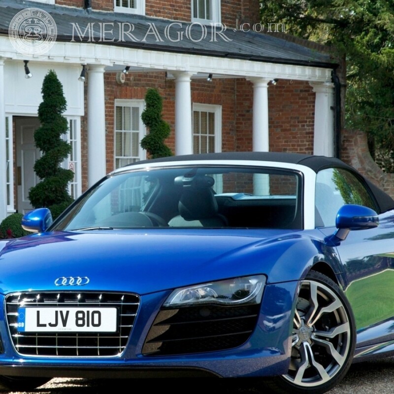 Foto eines teuren Audi für den Avatar eines Mannes Autos Blaue Transport
