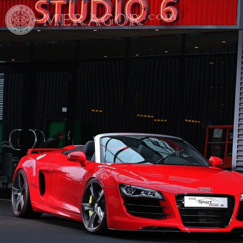 Картинка Audi на аватар для дівчини Автомобілі Червоні Транспорт