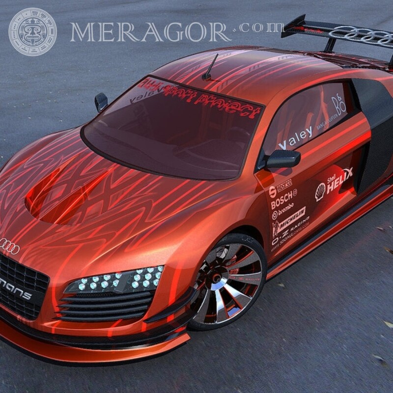 Potente imagen de avatar de Audi para niña Autos Rojos Transporte