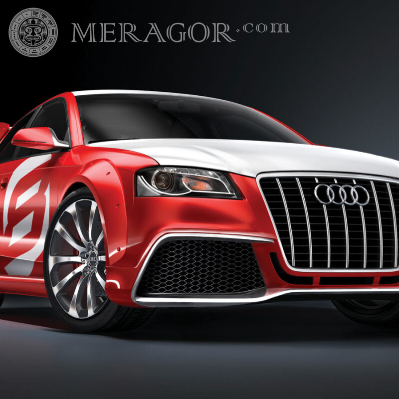 Картинка Audi скачати Автомобілі Червоні Транспорт