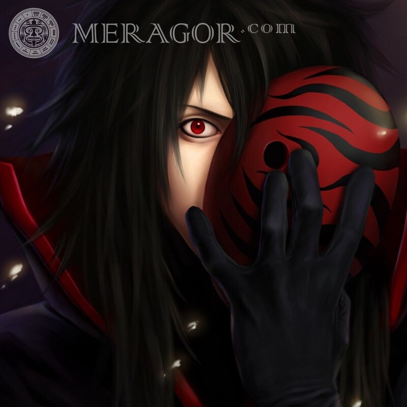 Dark guy portrait on anime profile picture Anime, figure Without face Black