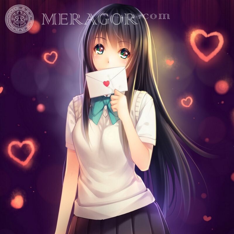 Girl and love, Valentine's day, anime picture Anime, figure Small girls Girls