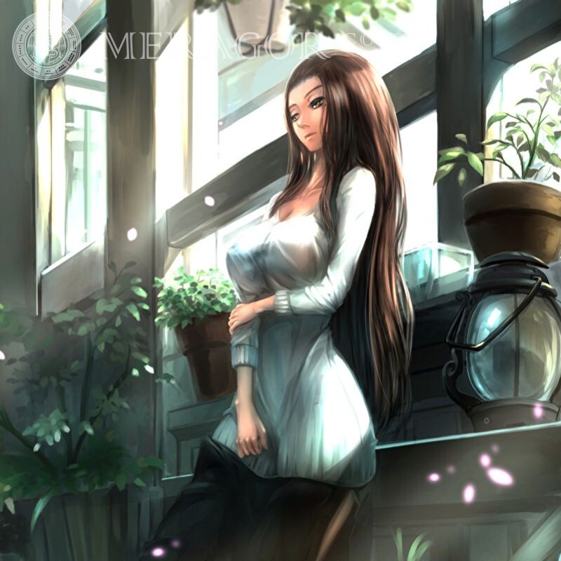 Arte de anime legal para uma garota em um avatar Anime, desenho Eróticos