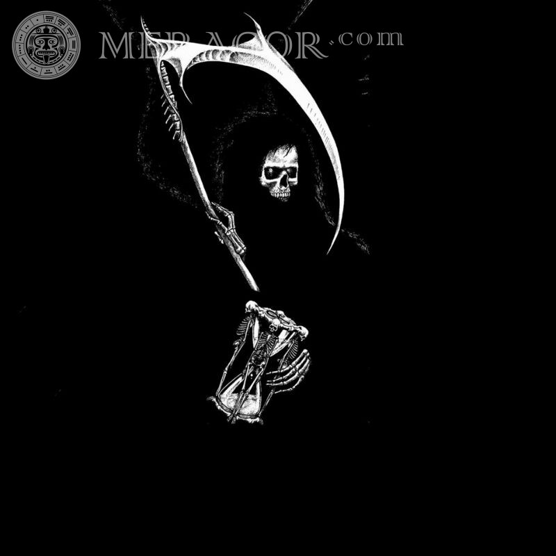 Ава без лица череп смерти Черно-белые Все игры Аниме, рисунок Страшные