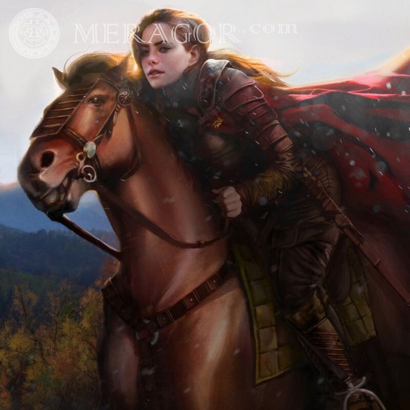 Linda garota avatar em um cavalo Cavalo Meninas adultas