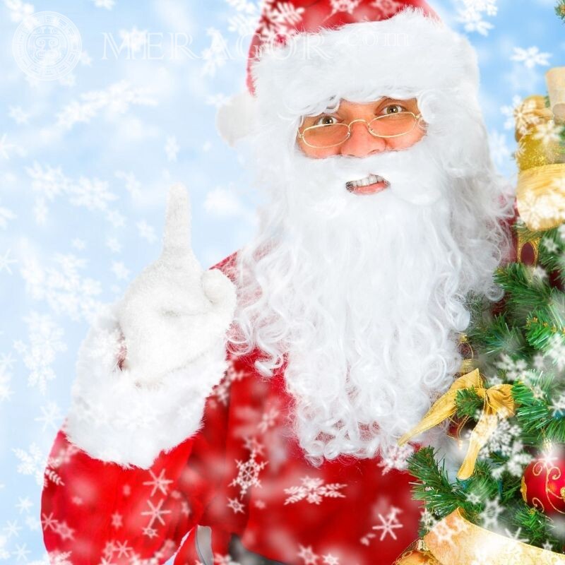 Картинка Дед Мороз на аватар Праздники
