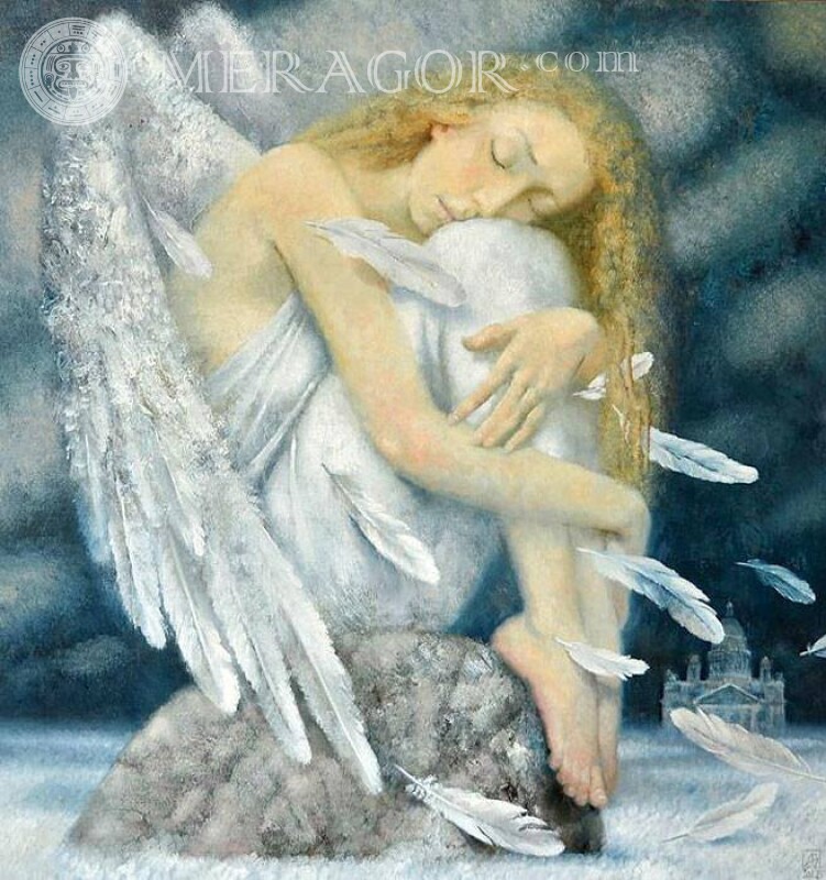 Trauriger Engel schönes Bild für Profil Esprits célestes Mädchen