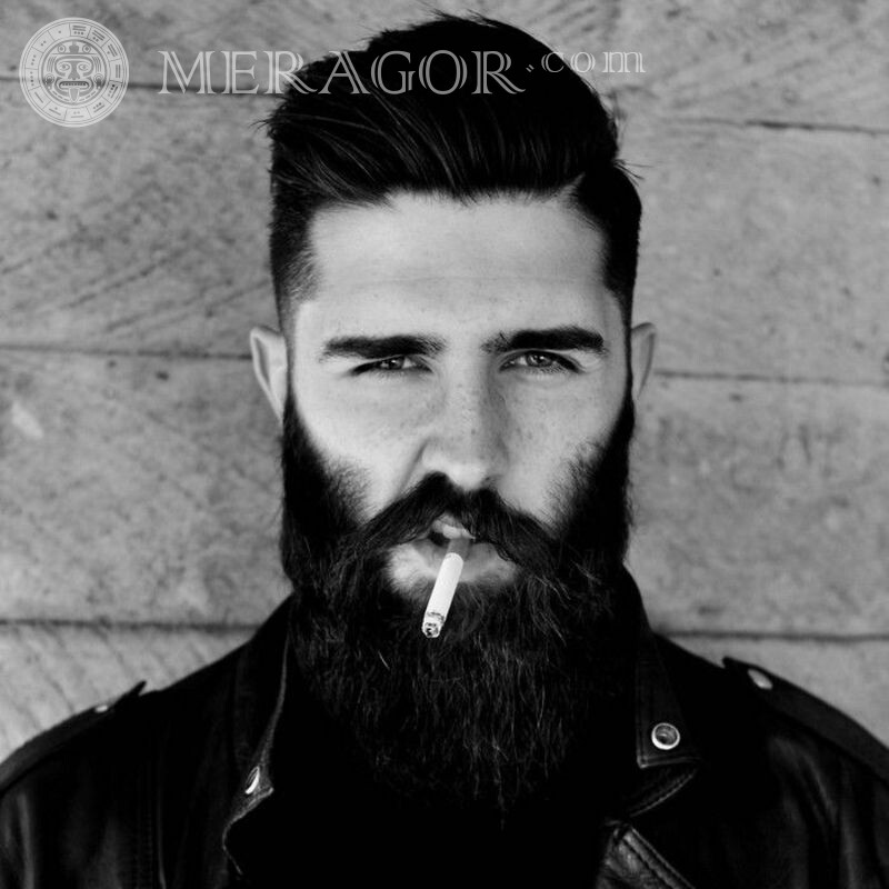Man with a beard Black and white photo Black and white Faces, portraits All faces Faces of men