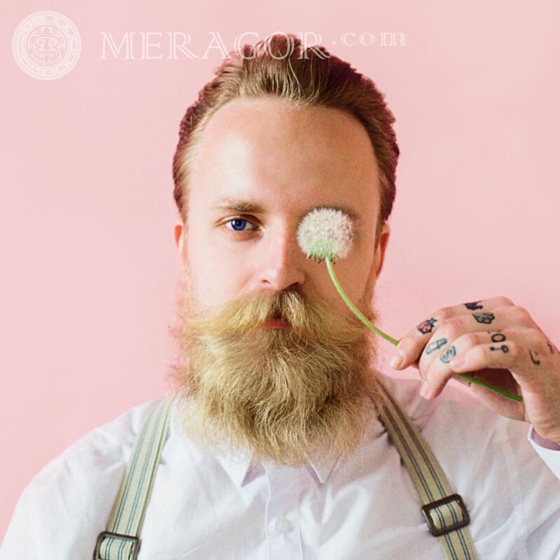 Barba hipster no avatar Barbudo Pessoa, retratos Rostos de homens Homens