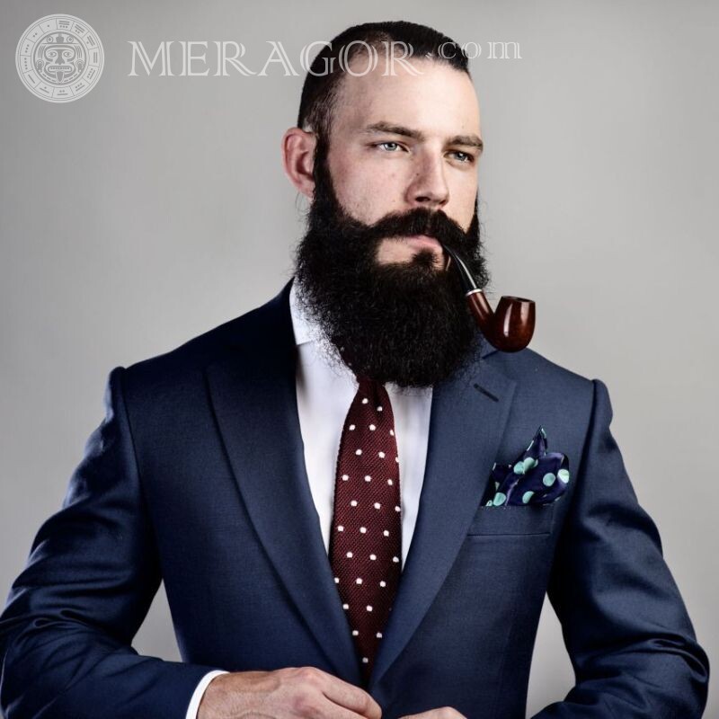 Foto de avatar con descarga de barba Barbado Negocio Caras, retratos Masculinos