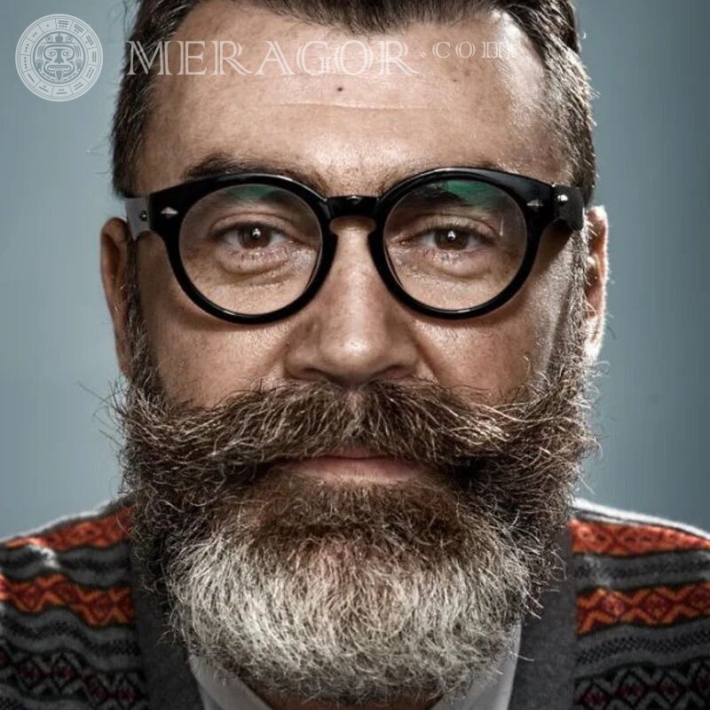 Bearded man for icon Bearded In glasses Faces, portraits All faces