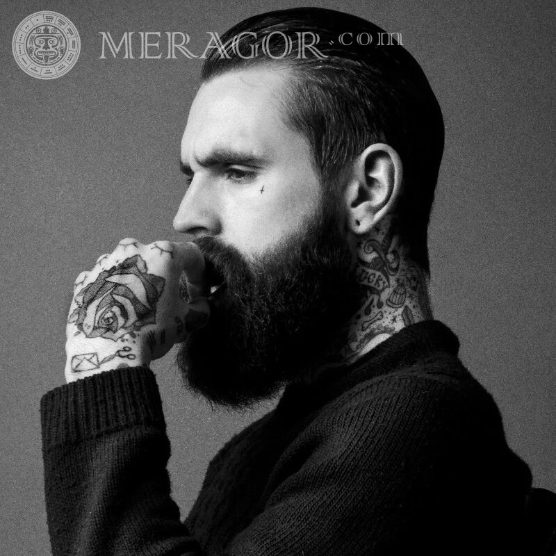 Foto de descarga de barba de moda en avatar Barbado Caras, retratos Rostros de hombres Empinado