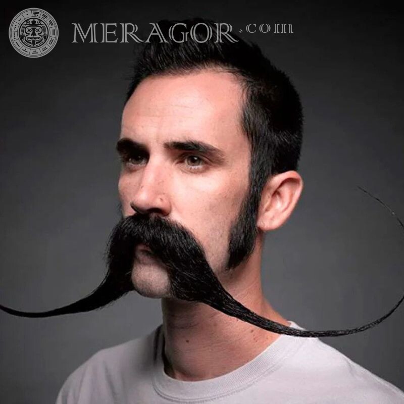 Homme avatar avec une longue moustache Hommes Visages, portraits Visages de jeunes hommes Visages d'hommes