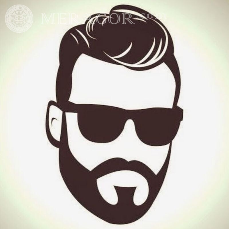 Image pour avatar sur la barbe Barbu Animé, dessin Avec les lunettes Visages, portraits
