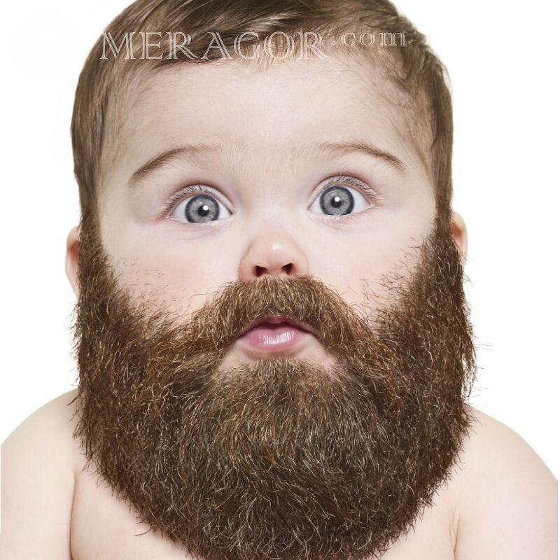 Fotoshop de criança barbudo engraçado no avatar Barbudo Infantis Meninos jovens Para VK