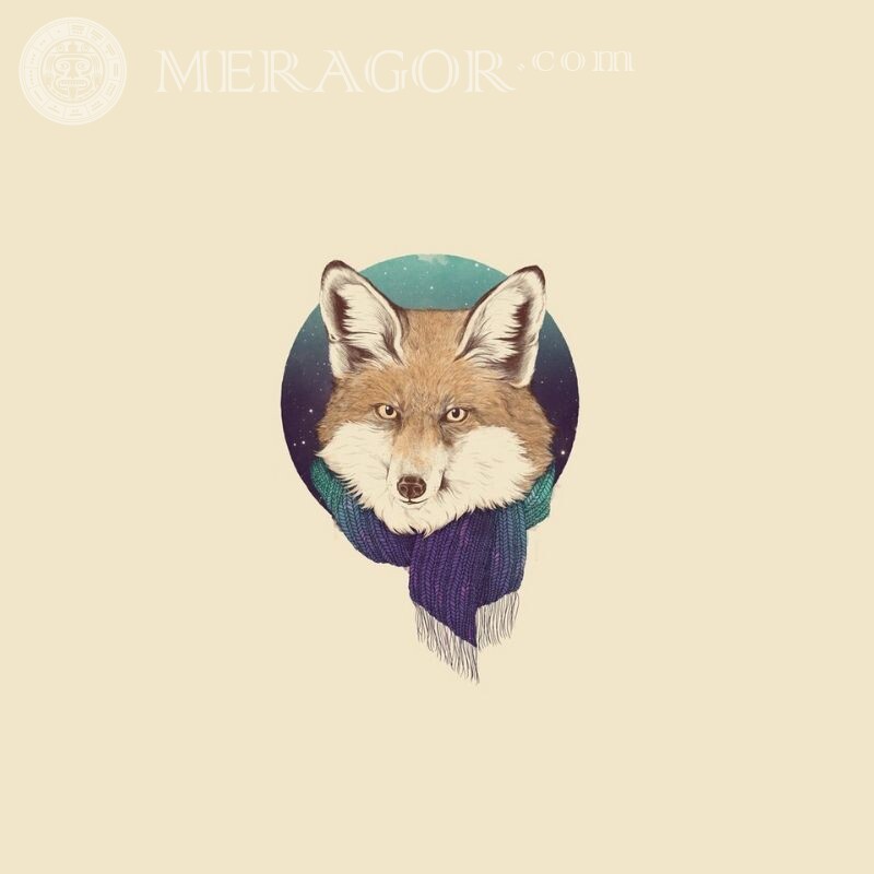 Desenho de uma raposa em um avatar Raposa Para o clã