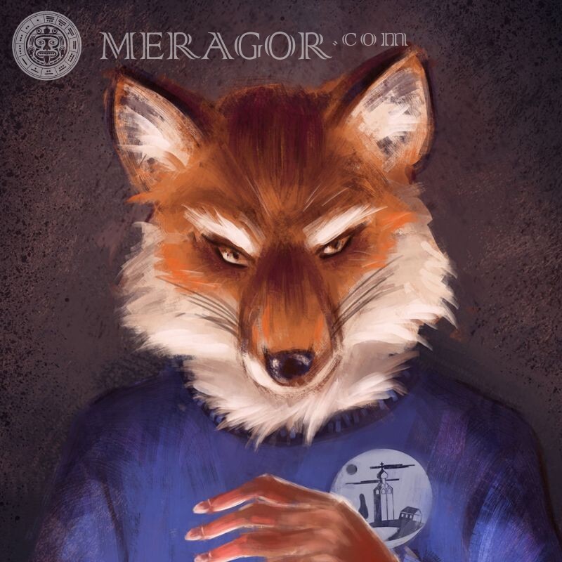 Fox guy for icon Foxes Anime, figure Faces, portraits
