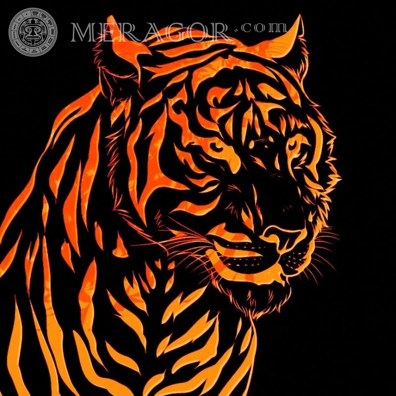 Arte de tigre en vapor Tigres