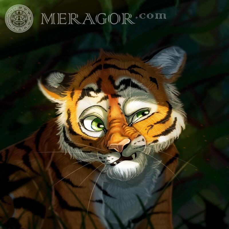 Image d'avatar de dessin animé de tigre Dessin animé Tigres