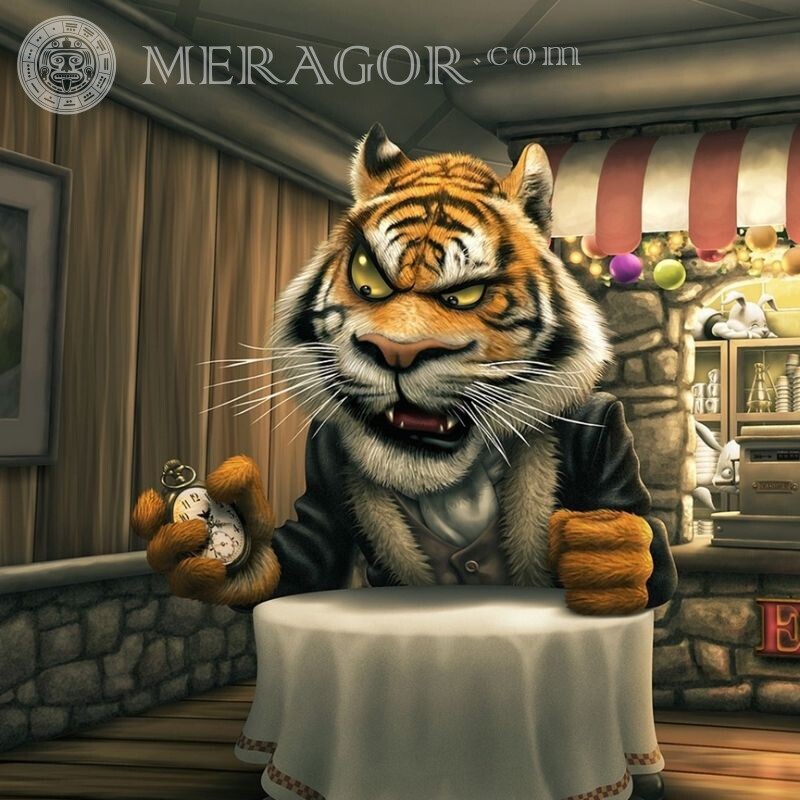 Tigres de dibujos animados en avatar divertido Caricaturas Tigres Animales divertidos