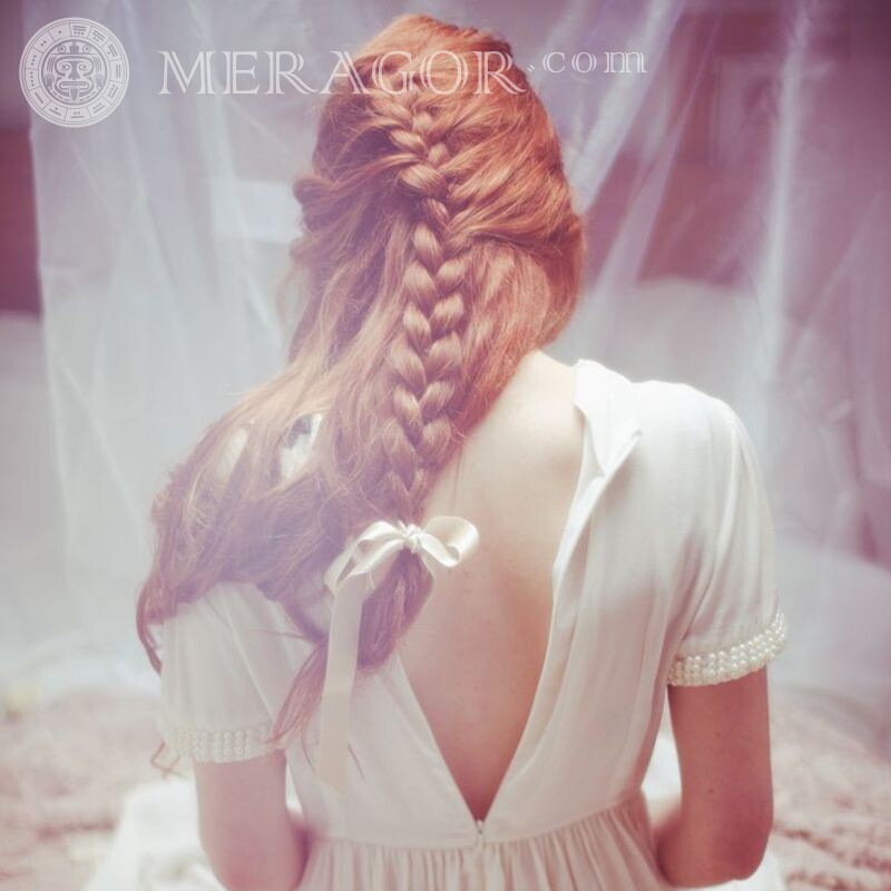 Pictures of red-haired girls from the back for icon From back