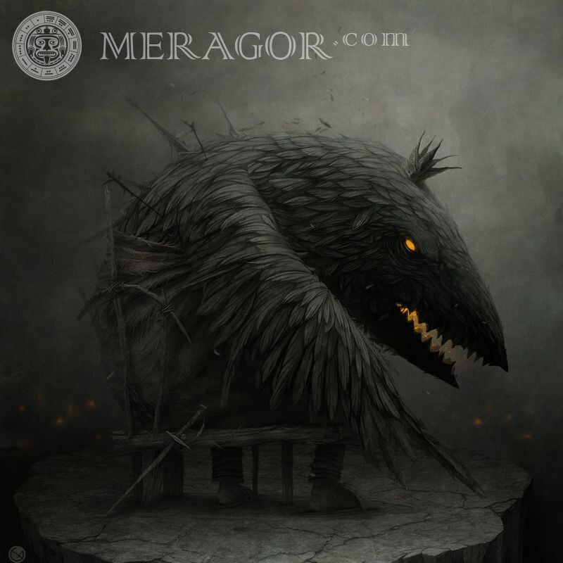 Страшний Чорний птах на аватар Страшні Птах Чорні