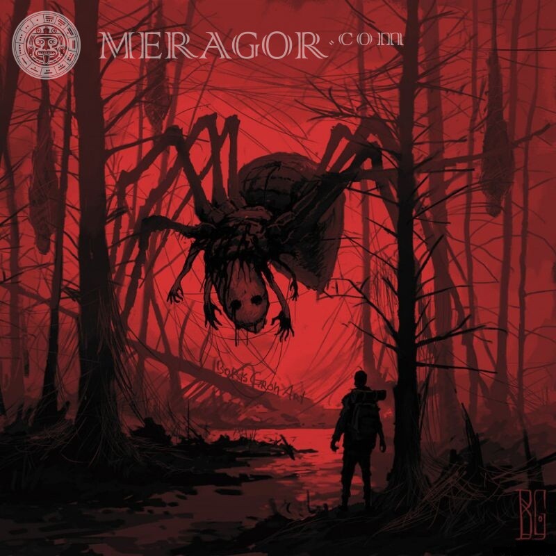 Araña gigante en una descarga avatar aterradora Espantoso Rojos