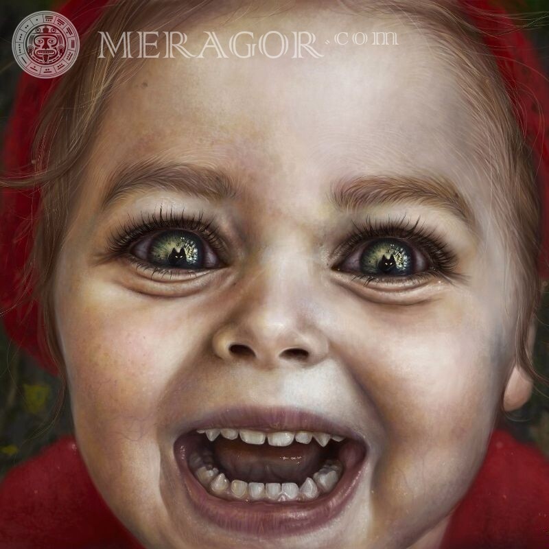 Chica Avatar con ojos de miedo Espantoso Infantiles Niñas