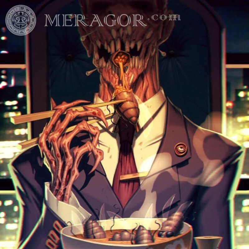 Imagen de miedo en avatar para hombre Anime, figura Espantoso