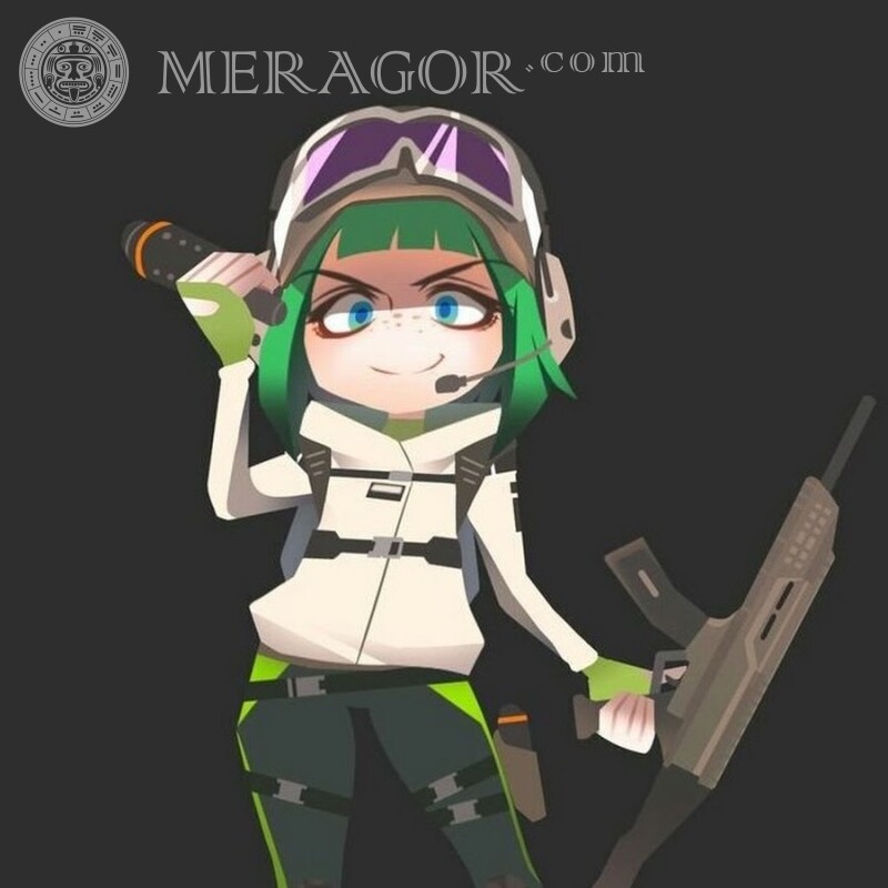 Картинка Стандофф 2 дівчина з зеленими волоссям Standoff Всі ігри Counter-Strike