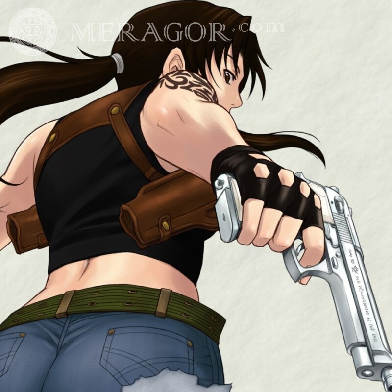 Garota legal com uma arma na foto do perfil Standoff Todos os jogos Counter-Strike