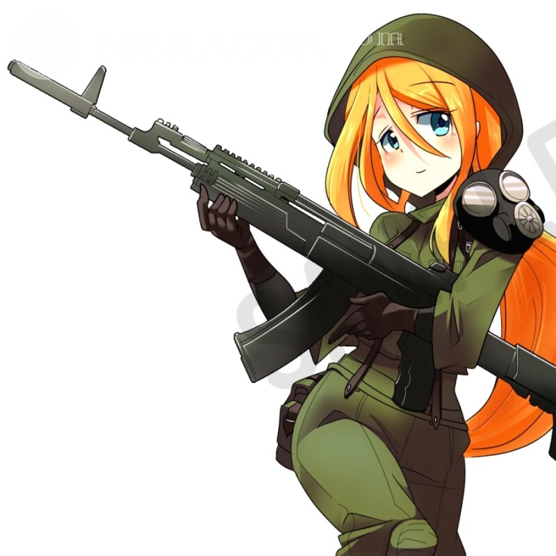 Anime-Mädchen mit einer Waffe auf dem Standoff-Profil für die Polizei Standoff Alle Spiele Counter-Strike